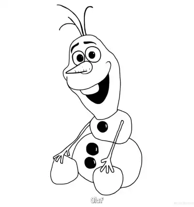 Free printable Olaf Sitting Cute Coloring Page coloring page