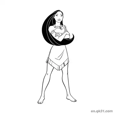 Free printable Pocahontas Confident Stance coloring page