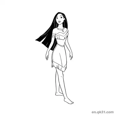 Free printable Pocahontas Walking Forward Boldly coloring page