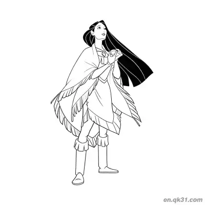 Free printable Pocahontas Wind Reflection Moment coloring page