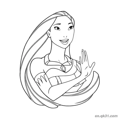 Free printable Pocahontas Graceful Pose coloring page