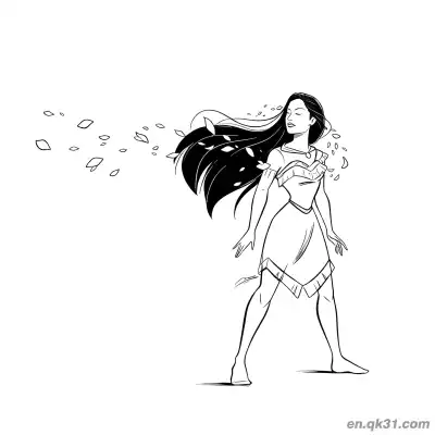 Free printable Pocahontas Spirit of the Wind coloring page