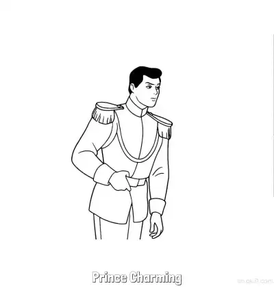 Free printable Prince Charming Handsome Side Profile Coloring Page coloring page