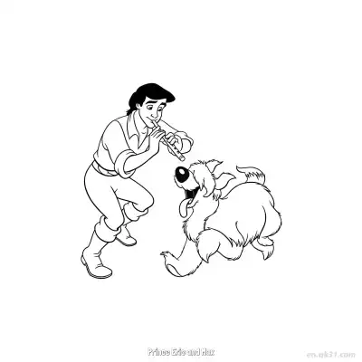 Free printable Prince Eric and Max  Coloring Page - Free Printable Disney The Little Mermaid PDFS Coloring Sheets coloring page