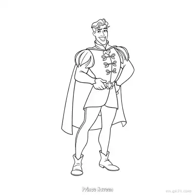Free printable Prince Naveen 1 Coloring Page - Free Printable Disney The Princess And The Frog PDFS Coloring Sheets coloring page
