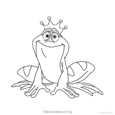 Free printable Prince Naveen as Frog 2 Coloring Page - Free Printable Disney The Princess And The Frog PDFS Coloring Sheets coloring page