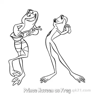 Free printable Prince Naveen as Frog 3 Coloring Page - Free Printable Disney The Princess And The Frog PDFS Coloring Sheets coloring page