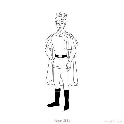 Free printable Prince Phillip with Crown Coloring Page coloring page