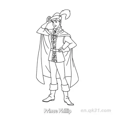 Free printable Prince Phillip Elegant Hat Coloring Page coloring page