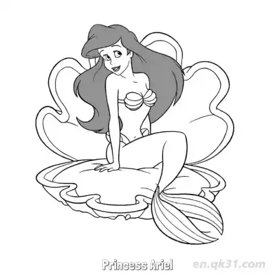 Free printable Princess Ariel  Coloring Page - Free Printable Disney The Little Mermaid PDFS Coloring Sheets coloring page