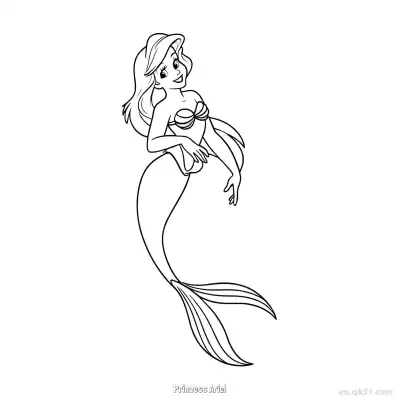 Free printable Princess Ariel 1 Coloring Page - Free Printable Disney The Little Mermaid PDFS Coloring Sheets coloring page