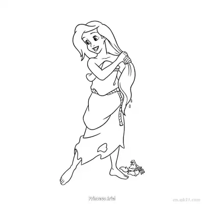 Free printable Princess Ariel 10 Coloring Page - Free Printable Disney The Little Mermaid PDFS Coloring Sheets coloring page
