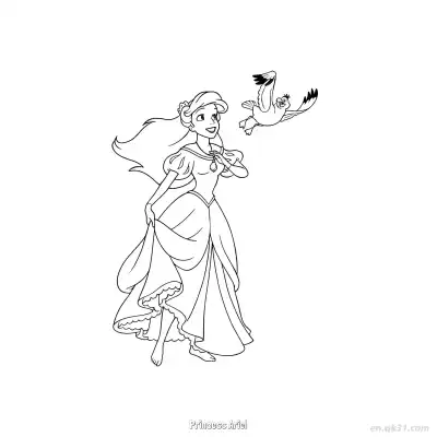 Free printable Princess Ariel 12 Coloring Page - Free Printable Disney The Little Mermaid PDFS Coloring Sheets coloring page