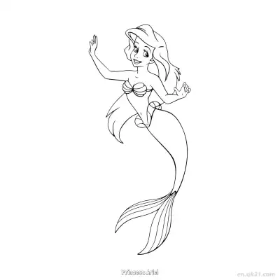 Free printable Princess Ariel 13 Coloring Page - Free Printable Disney The Little Mermaid PDFS Coloring Sheets coloring page