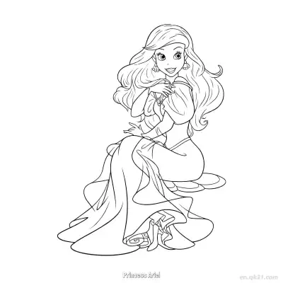 Free printable Princess Ariel 14 Coloring Page - Free Printable Disney The Little Mermaid PDFS Coloring Sheets coloring page