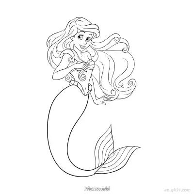 Free printable Princess Ariel 15 Coloring Page - Free Printable Disney The Little Mermaid PDFS Coloring Sheets coloring page