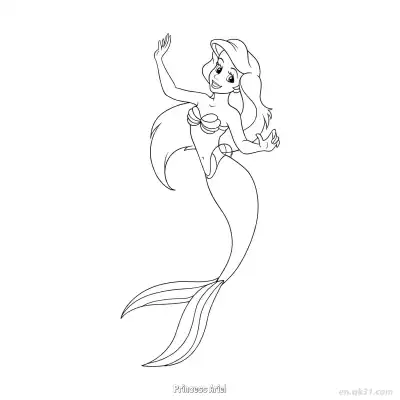 Free printable Princess Ariel 16 Coloring Page - Free Printable Disney The Little Mermaid PDFS Coloring Sheets coloring page