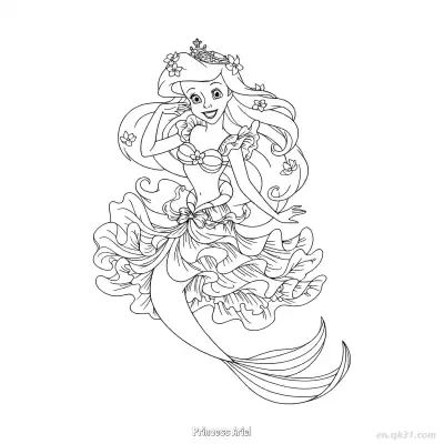 Free printable Princess Ariel 17 Coloring Page - Free Printable Disney The Little Mermaid PDFS Coloring Sheets coloring page