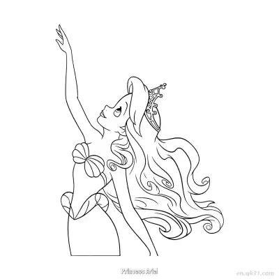 Free printable Princess Ariel 18 Coloring Page - Free Printable Disney The Little Mermaid PDFS Coloring Sheets coloring page