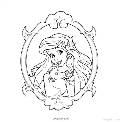 Free printable Princess Ariel 19 Coloring Page - Free Printable Disney The Little Mermaid PDFS Coloring Sheets coloring page
