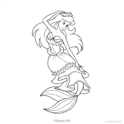 Free printable Princess Ariel 2 Coloring Page - Free Printable Disney The Little Mermaid PDFS Coloring Sheets coloring page
