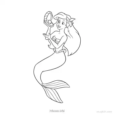 Free printable Princess Ariel 20 Coloring Page - Free Printable Disney The Little Mermaid PDFS Coloring Sheets coloring page