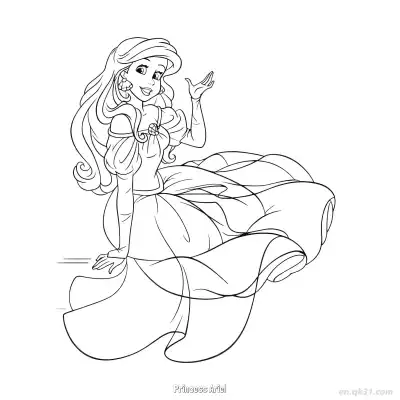 Free printable Princess Ariel 22 Coloring Page - Free Printable Disney The Little Mermaid PDFS Coloring Sheets coloring page