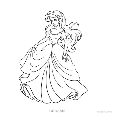 Free printable Princess Ariel 23 Coloring Page - Free Printable Disney The Little Mermaid PDFS Coloring Sheets coloring page