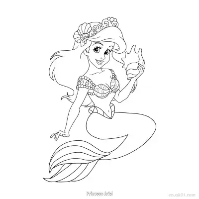 Free printable Princess Ariel 27 Coloring Page - Free Printable Disney The Little Mermaid PDFS Coloring Sheets coloring page