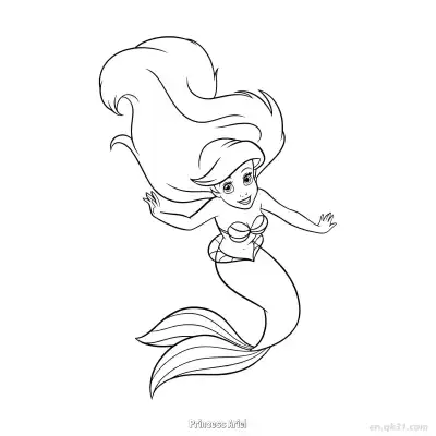 Free printable Princess Ariel 29 Coloring Page - Free Printable Disney The Little Mermaid PDFS Coloring Sheets coloring page
