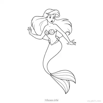 Free printable Princess Ariel 30 Coloring Page - Free Printable Disney The Little Mermaid PDFS Coloring Sheets coloring page