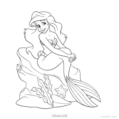 Free printable Princess Ariel 31 Coloring Page - Free Printable Disney The Little Mermaid PDFS Coloring Sheets coloring page