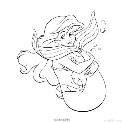 Free printable Princess Ariel 33 Coloring Page - Free Printable Disney The Little Mermaid PDFS Coloring Sheets coloring page