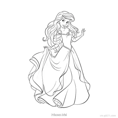 Free printable Princess Ariel 34 Coloring Page - Free Printable Disney The Little Mermaid PDFS Coloring Sheets coloring page