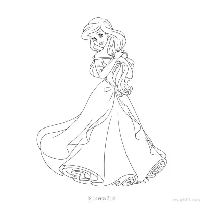 Free printable Princess Ariel 35 Coloring Page - Free Printable Disney The Little Mermaid PDFS Coloring Sheets coloring page
