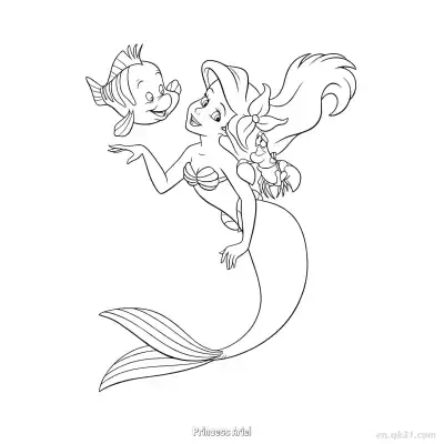 Free printable Princess Ariel 36 Coloring Page - Free Printable Disney The Little Mermaid PDFS Coloring Sheets coloring page