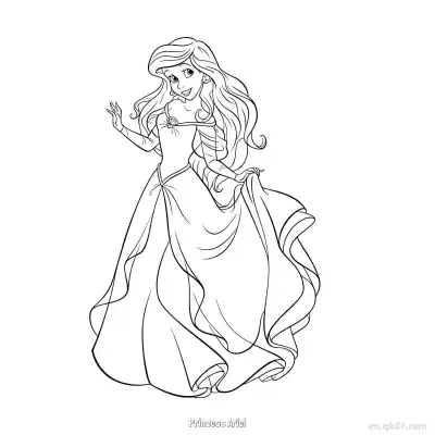 Free printable Princess Ariel 37 Coloring Page - Free Printable Disney The Little Mermaid PDFS Coloring Sheets coloring page
