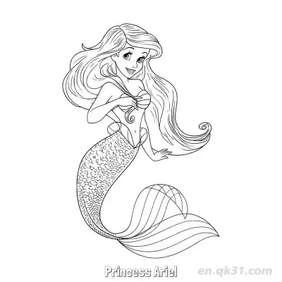 Free printable Princess Ariel 4 Coloring Page - Free Printable Disney The Little Mermaid PDFS Coloring Sheets coloring page