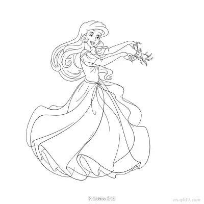 Free printable Princess Ariel 41 Coloring Page - Free Printable Disney The Little Mermaid PDFS Coloring Sheets coloring page