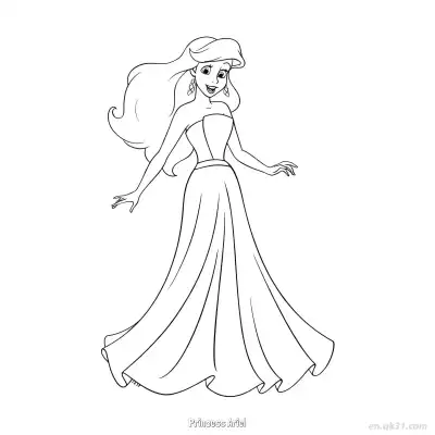 Free printable Princess Ariel 44 Coloring Page - Free Printable Disney The Little Mermaid PDFS Coloring Sheets coloring page