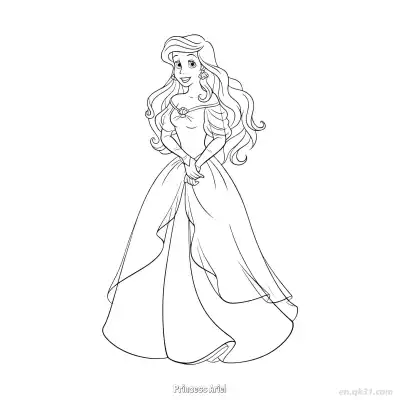 Free printable Princess Ariel 5 Coloring Page - Free Printable Disney The Little Mermaid PDFS Coloring Sheets coloring page