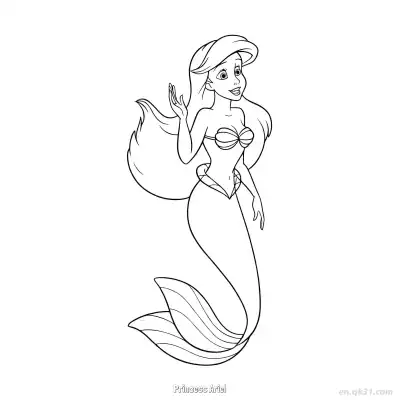 Free printable Princess Ariel 6 Coloring Page - Free Printable Disney The Little Mermaid PDFS Coloring Sheets coloring page