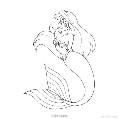 Free printable Princess Ariel 7 Coloring Page - Free Printable Disney The Little Mermaid PDFS Coloring Sheets coloring page