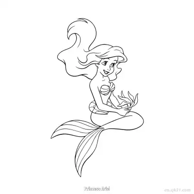 Free printable Princess Ariel 9 Coloring Page - Free Printable Disney The Little Mermaid PDFS Coloring Sheets coloring page