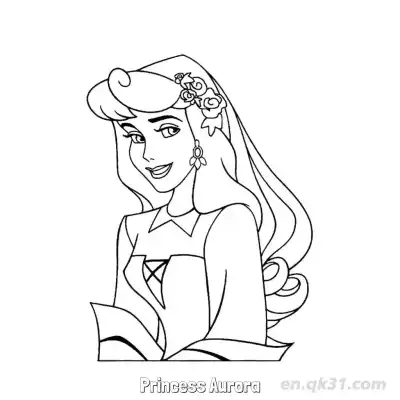 Free printable Princess Aurora Bust Coloring Page coloring page