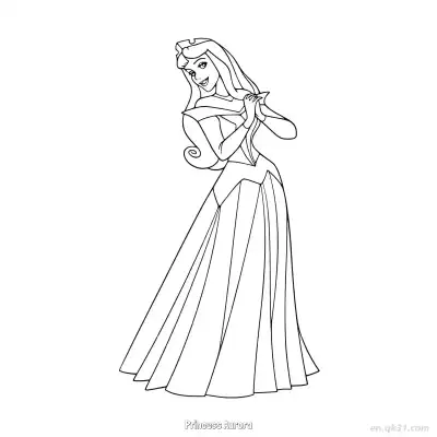 Free printable Hands Clasped Princess Aurora Coloring Page coloring page