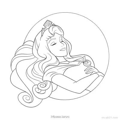 Free printable Framed Sleeping Princess Aurora Coloring Page coloring page