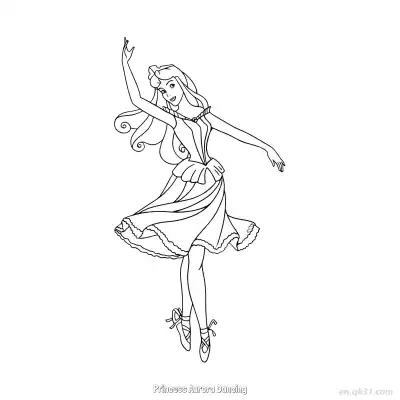 Free printable Ballet Dancing Princess Aurora Coloring Page coloring page