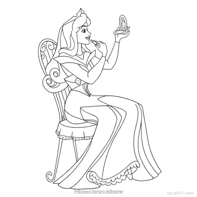 Free printable Princess Aurora Makeover Coloring Page coloring page
