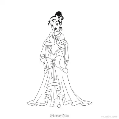 Free printable Princess Tiana 2 Coloring Page - Free Printable Disney The Princess And The Frog PDFS Coloring Sheets coloring page